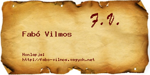 Fabó Vilmos névjegykártya